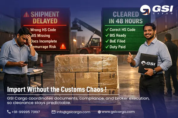 Step-by-step customs clearance process in India explaining import documentation, duties, and cargo clearance procedures