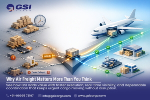 Air freight forwarding process showing fast cargo delivery, tracking, and efficient global logistics system